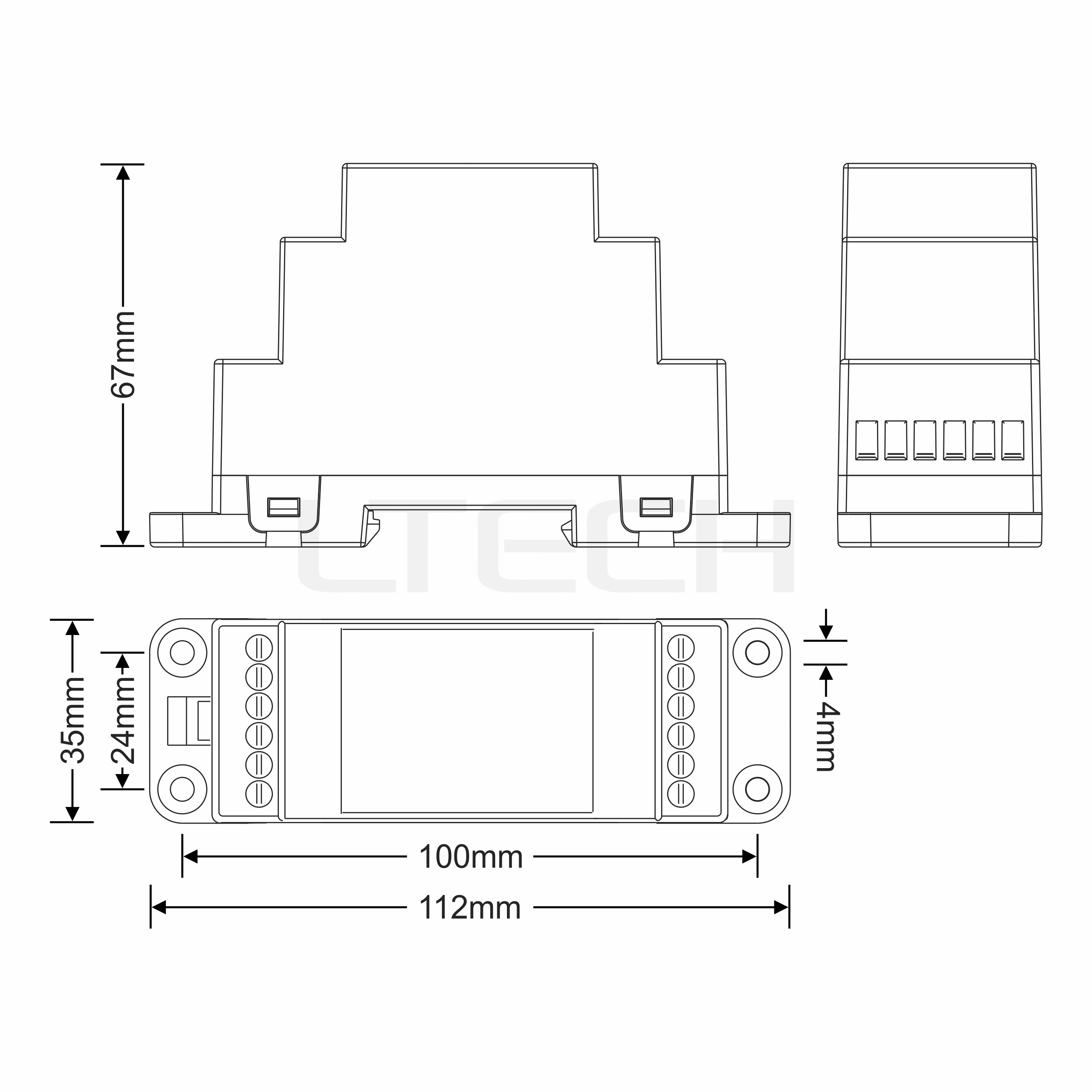 DINDMX4CH DMX Controller LTECH 4 Channel CV DMX Decoder 5/12/24V DC